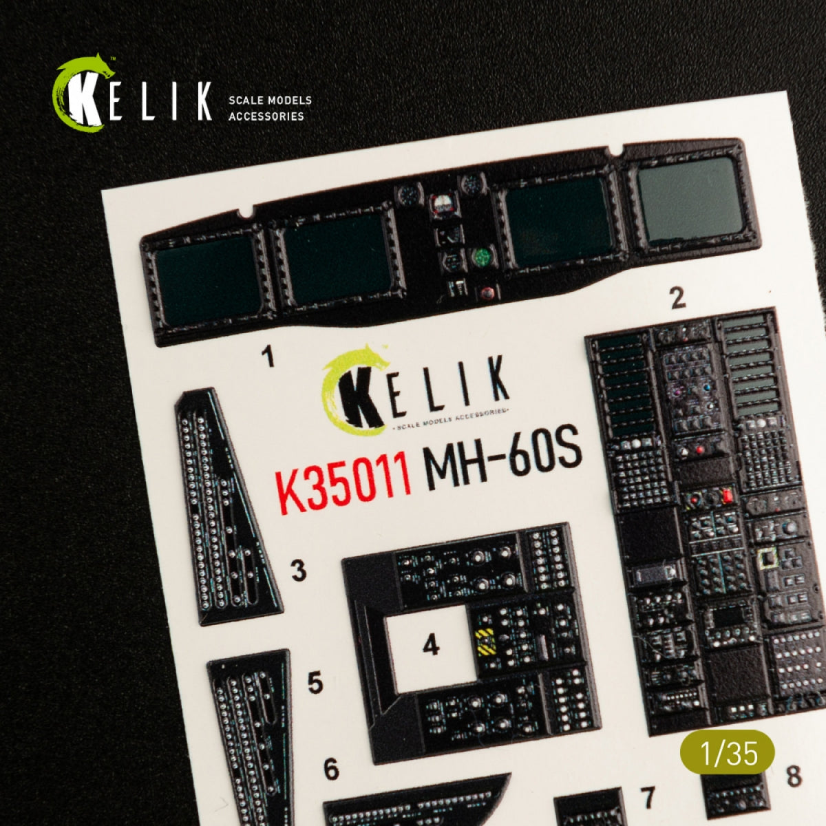 KELIK K35011 MH-60S KNIGHT HAWK INTERIOR 3D DECALS FOR KITTY HAWK KIT 1/35 – immagine 3