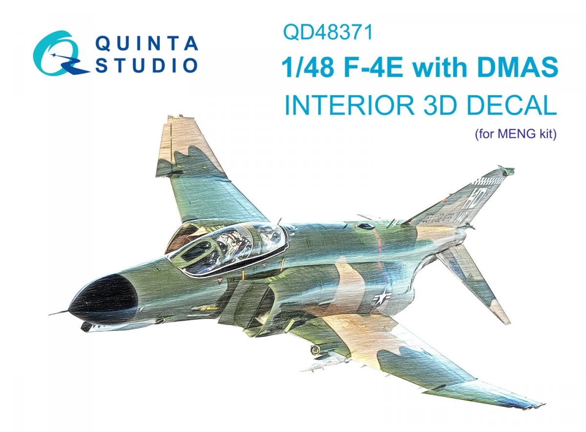 Quinta Studio QD48371 F-4E with DMAS 3D-Printed & coloured Interior on decal paper (Meng) 1/48