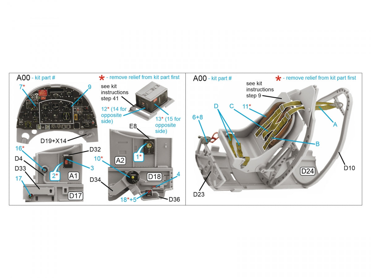 Quinta Studio QD24009 Spitfire Mk.IXc 3D-Printed &amp;amp; coloured Interior on decal paper (Airfix) 1/24 – immagine 2
