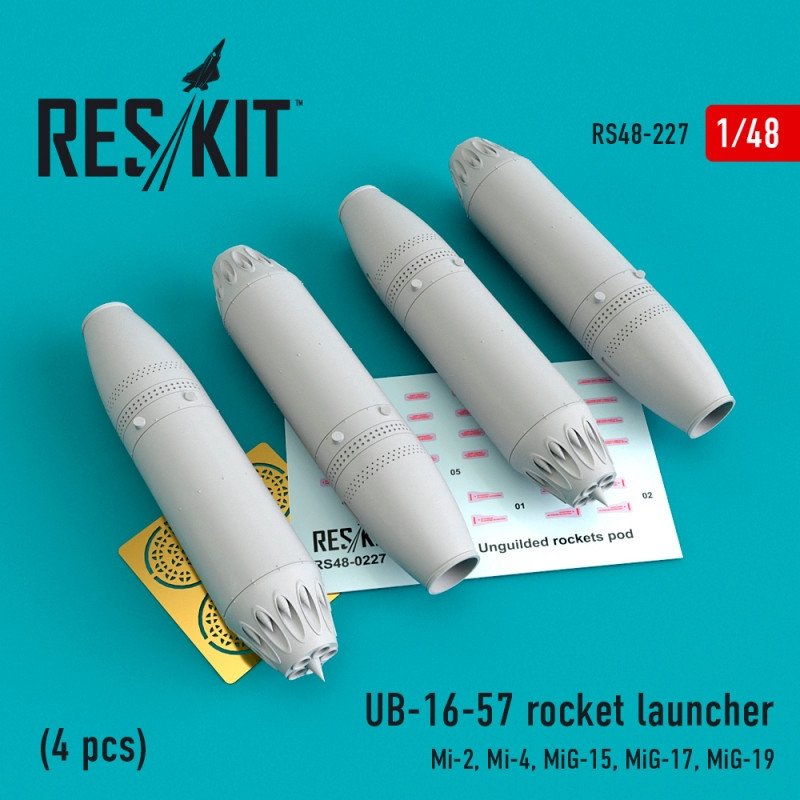 Lance-roquettes RESKIT RS48-0227 UB-16-57 (4 pièces) 1/48