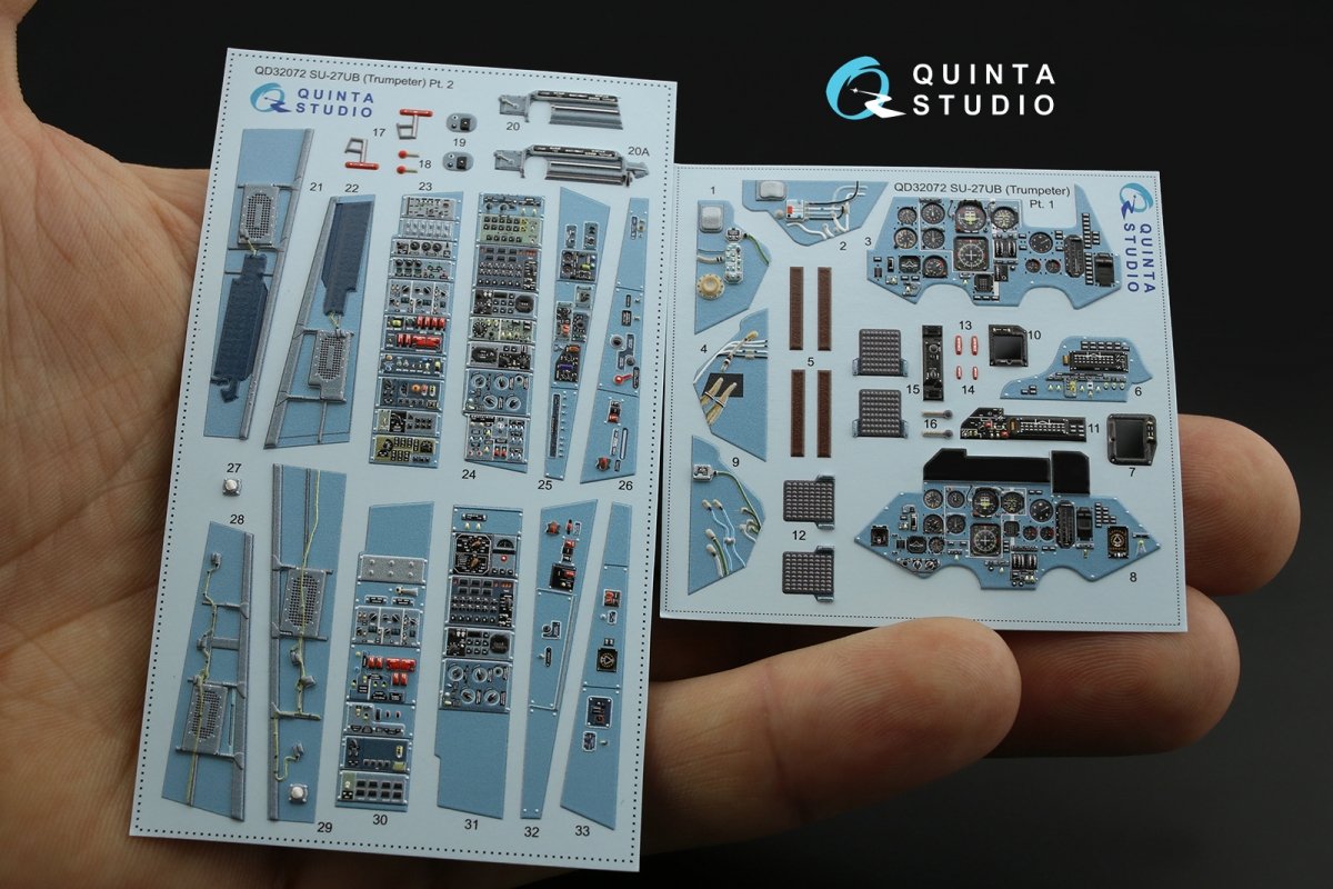 Quinta Studio QD32072 Su-27UB 3D-Printed &amp;amp; coloured Interior on decal paper (for Trumpeter kit) 1/32 – Bild 5