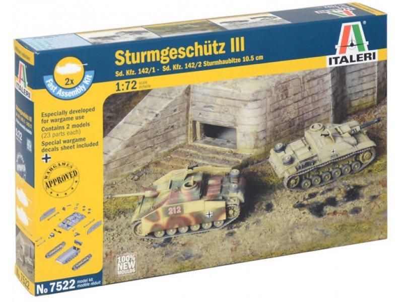 Italeri 7522 Sd.kFZ 142/1 STURMGESCH.III (2x fast kit) (1/72)