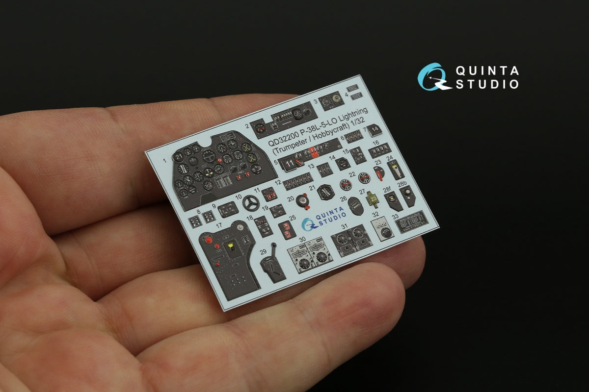 Quinta Studio QD32200 P-38L-5-LO Lightning 3D-Printed &amp;amp; coloured Interior on decal paper (Trumpeter/Hobbycraft) 1/32 – Bild 11
