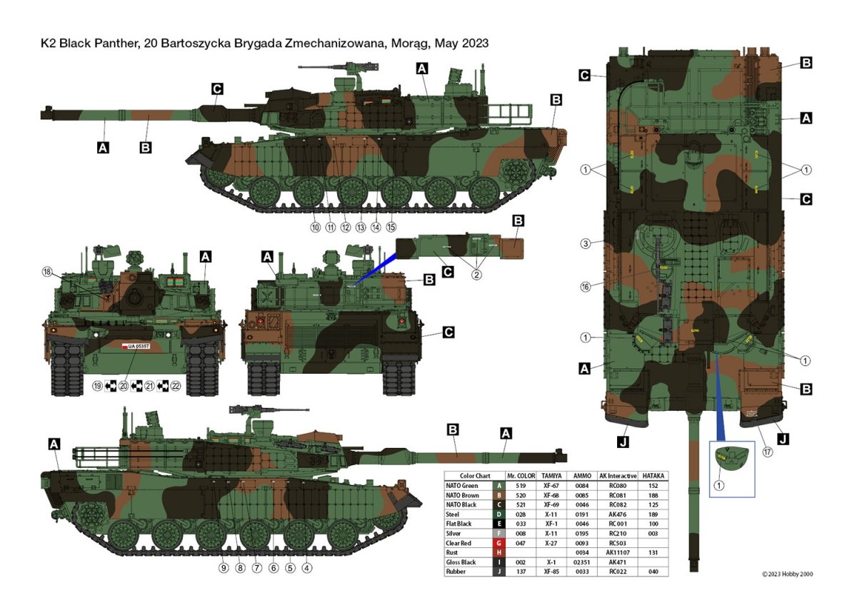 Hobby 2000 35004 K2 &amp;quot;Black Panther&amp;quot; Polish Army ( ACADEMY + CARTOGRAF ) 1/35 – immagine 2