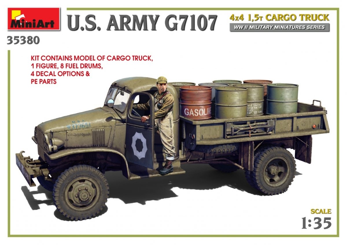 MiniArt 35380 Camion cargo 4x4 1,5 t de l&amp;#39;armée américaine G7107, échelle 1/35 – image 3