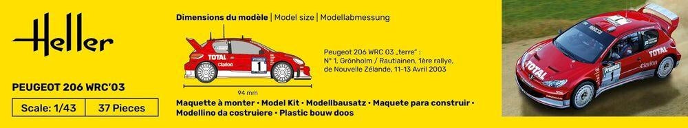 Heller 56113 Peugeot 206 WRC &amp;#39;03 - Starter Kit 1/43 – image 2