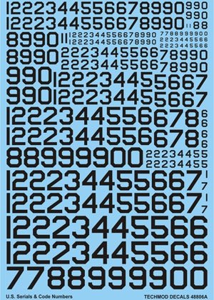 Techmod 48806 - US Serial &amp; Code Numbers (1/48)