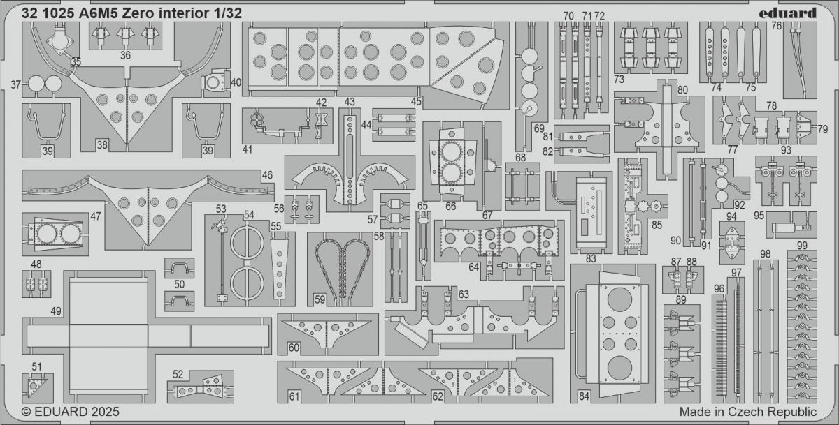 Eduard 321025 A6M5 Zero Interior detail set TAMIYA 1/32 – Bild 2