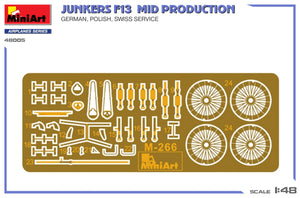 MiniArt 48005 Junkers F13. Mid Prod. German, Polish, Swiss Service 1/48 – immagine 3