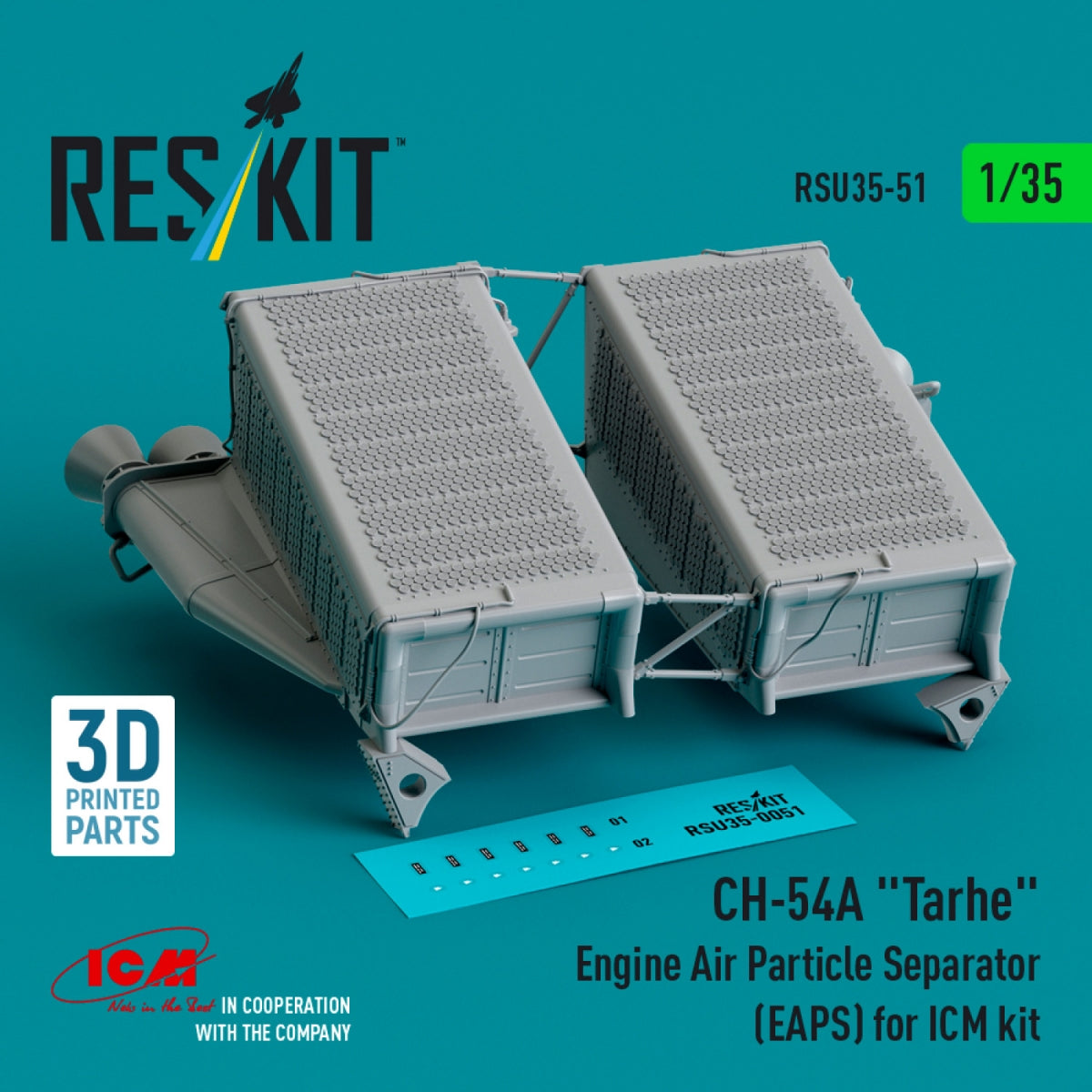 RESKIT RSU35-0051 CH-54A "Tarhe" Engine Air Particle Separator (EAPS) for ICM kit (3D Printed) 1/35