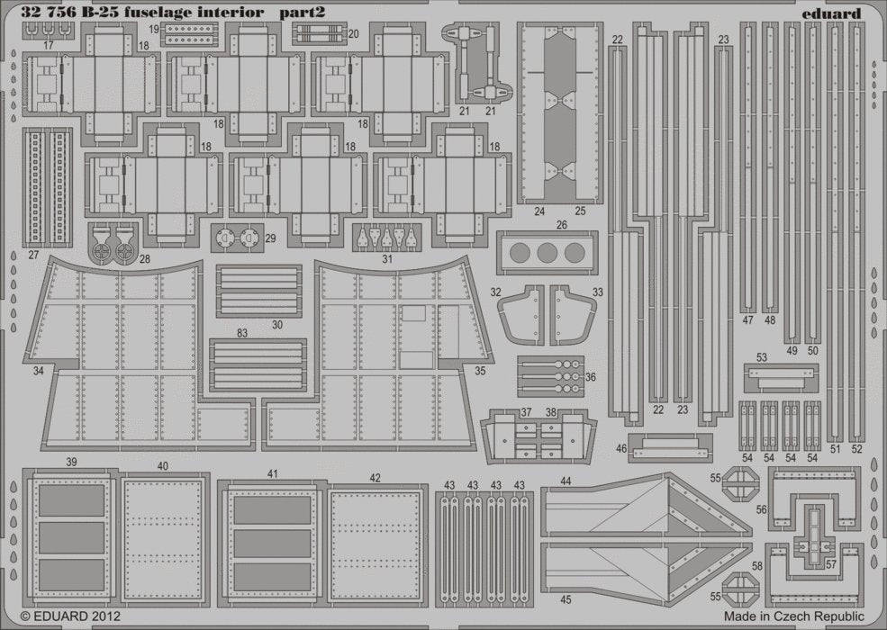 Eduard 32756 B-25 fuselage interior 1/32 HK Models – immagine 3