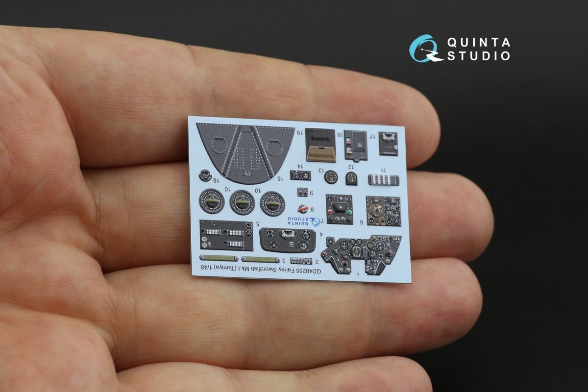 Quinta Studio QD48255 Swordfish Mk.I 3D-Printed &amp;amp; coloured Interior on decal paper ( Tamiya ) 1/48 – immagine 9