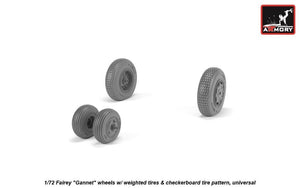 Armory Models AW72413 Fairey Gannet late type wheels w/ weighted tires of checkerboard tire pattern 1/72 – zdjęcie 2