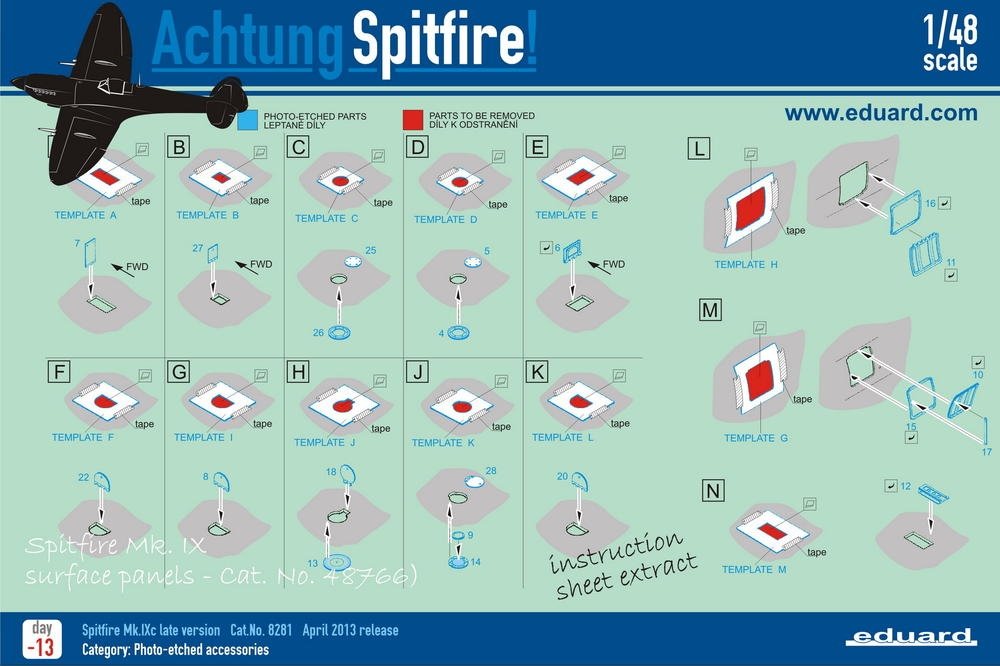 Eduard 48766 Spitfire Mk. IX surface panels 1/48 EDUARD – image 2