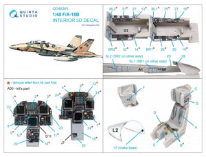 Quinta Studio QD48345 F/A-18B 3D-Printed &amp;amp; coloured Interior on decal paper (Hasegawa) 1/48 – immagine 7