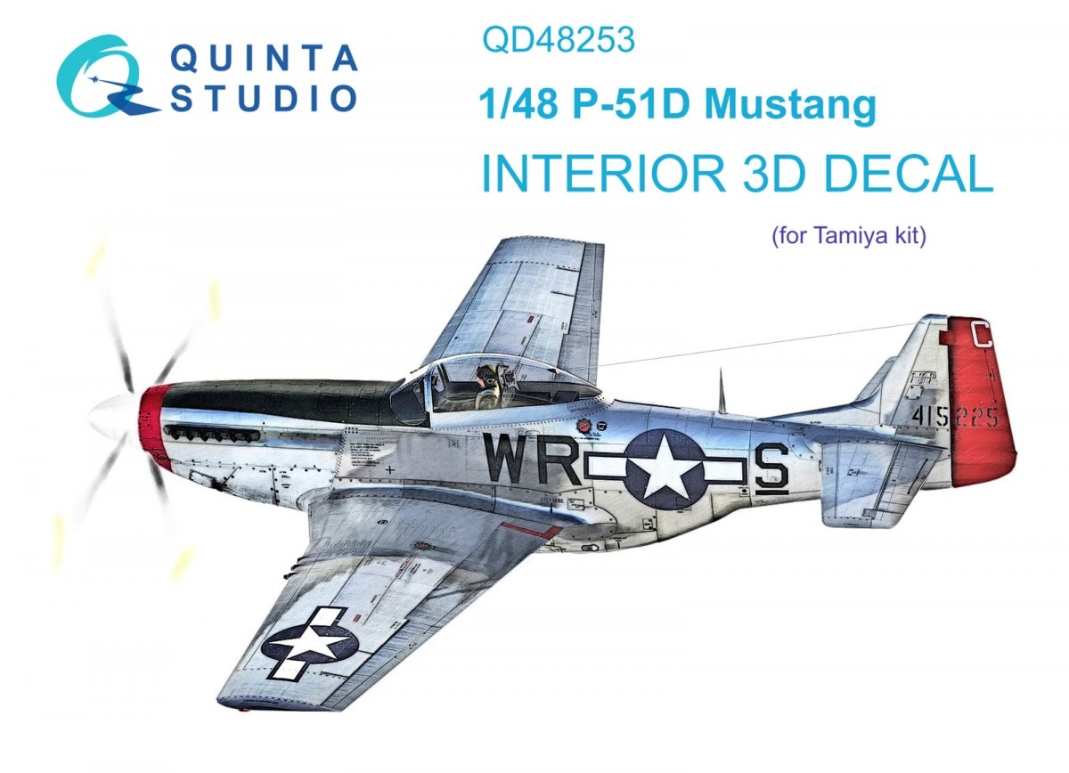 Quinta Studio QD48253 P-51D 3D-Printed &amp;amp; coloured Interior on decal paper ( Tamiya ) 1/48