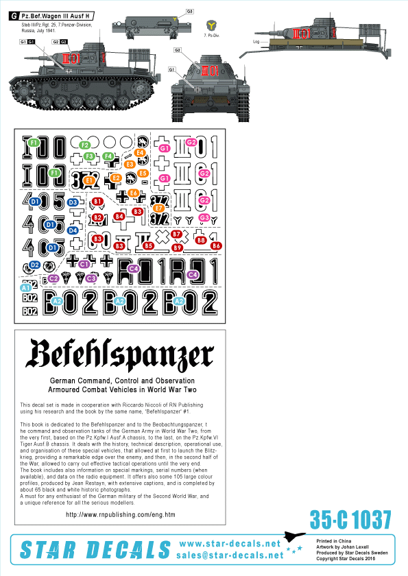 Star Decals 35-C1037 Befehlspanzer # 2 1/35 – immagine 2