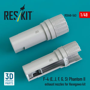 RESKIT RSU48-0563 F-4 (E, J, F, G, S) Phantom II exhaust nozzles for Hasegawa kit (3D Printed) 1/48