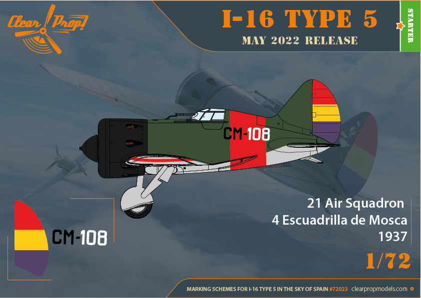 Clear Prop! CP72023 I-16 Type 5 In the sky of Spain STARTER KIT 1/72 – Bild 9
