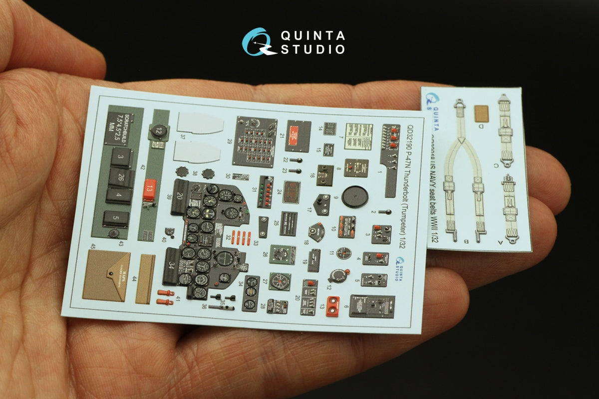 Quinta Studio QD32190 P-47N Thunderbolt 3D-Printed coloured Interior on decal paper (Trumpeter) 1/32 – imagen 4