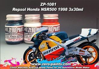 Coffret de peinture Zero Paints ZP-1081 Repsol Honda NSR500 1998 (3 x 30 ml)