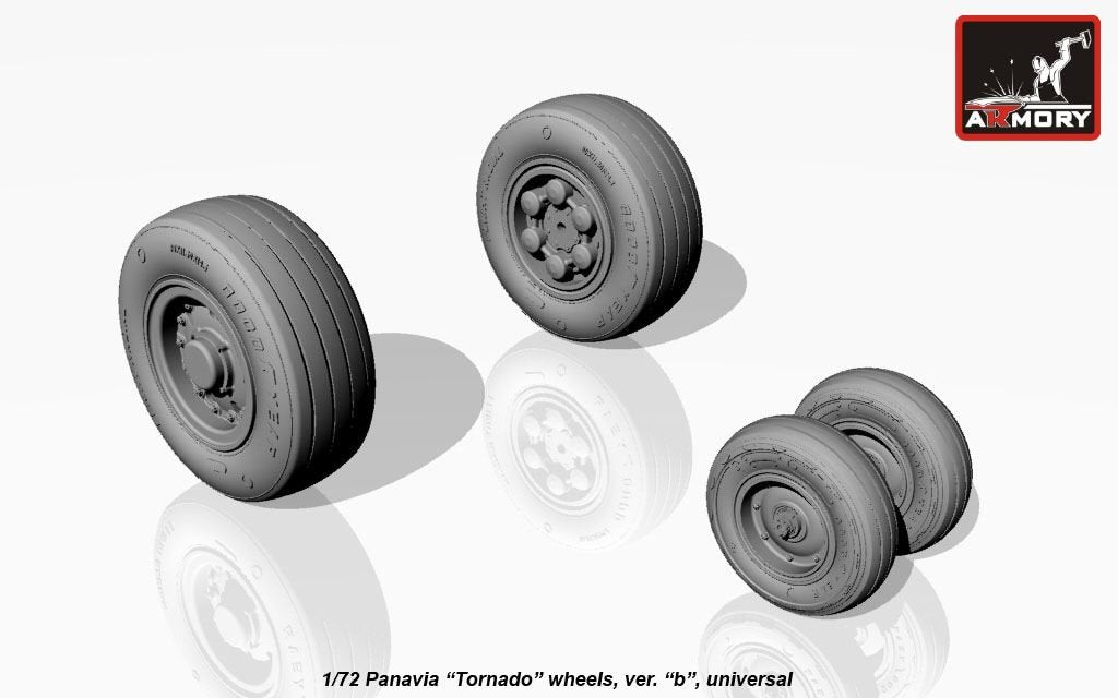 Armory Models AW72501b Panavia Tornado wheels, w/ tyres type “b” (GY) 1/72 – immagine 3