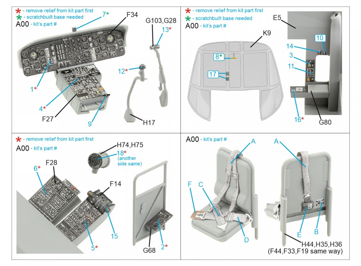 Quinta Studio QD35100 CH-54A 3D-Printed &amp;amp; coloured Interior on decal paper (ICM) 1/35 – Bild 2