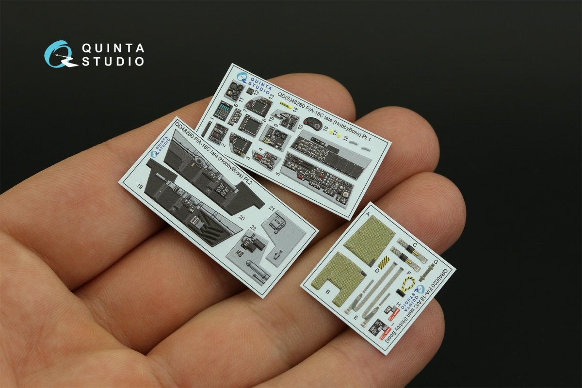 Quinta Studio QD48280 F/A-18C late 3D-Printed &amp;amp; coloured Interior on decal paper (HobbyBoss) 1/48 – immagine 10