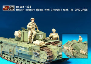 Hobby Fan HF592 British Infantry riding with Churchill tank (II)-2FIGURES
