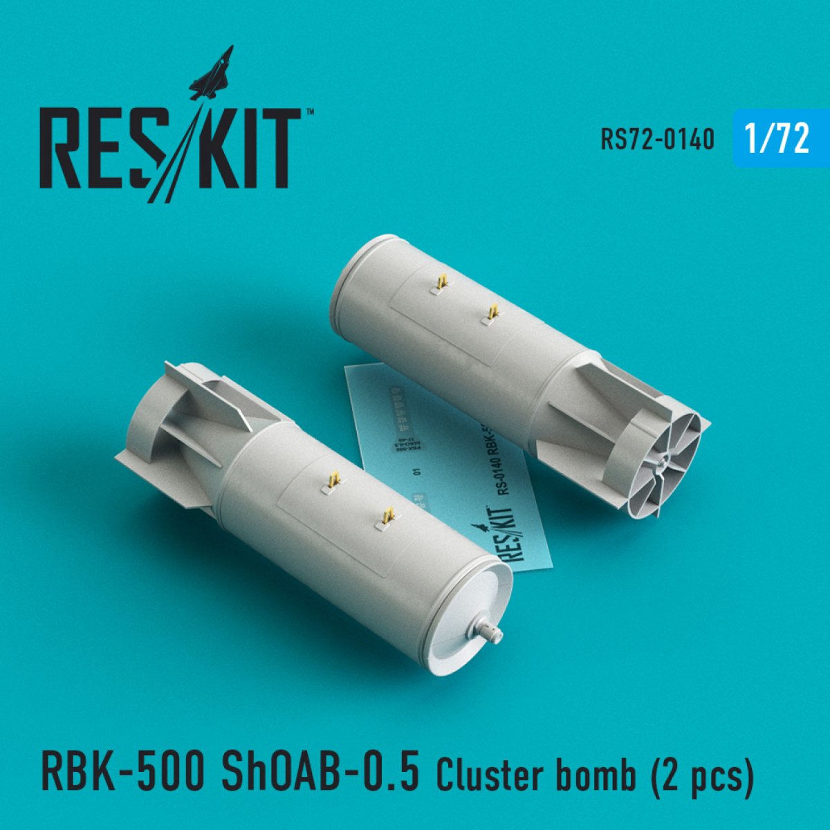 RESKIT RS72-0140 RBK-500 SHOAB-0.5 BOMMES À GROUPE (2PCS) 1/72