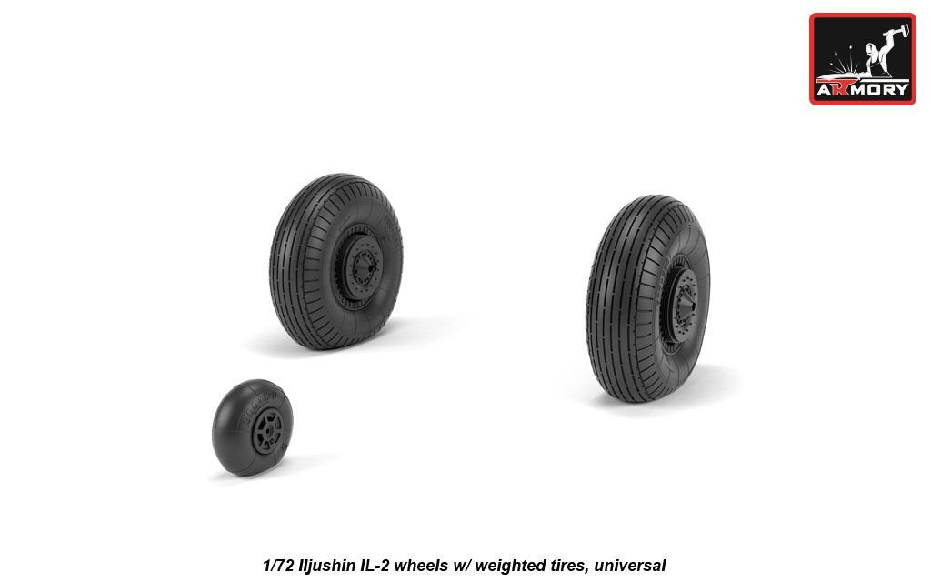 Armory Models AW72055 Iljushin IL-2 Bark early type wheels w/ weighted tires 1/72 – immagine 4