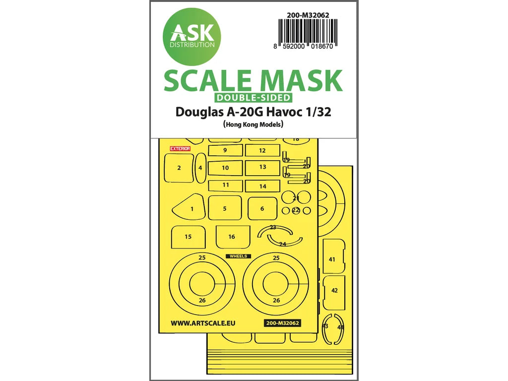 Art Scale Kit M32062 A-20 g Havoc Double-Sided Express Self Adhesive Mask for HK Model 1/32
