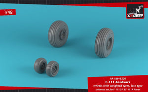 Armory Models AW48320 F-111E/F Aardvark / EF-111A Raven wheels w/ weighted tires 1/48 – image 2