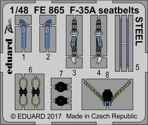 Ceintures de sécurité Eduard FE865 F-35A en acier, échelle 1/48, MENG