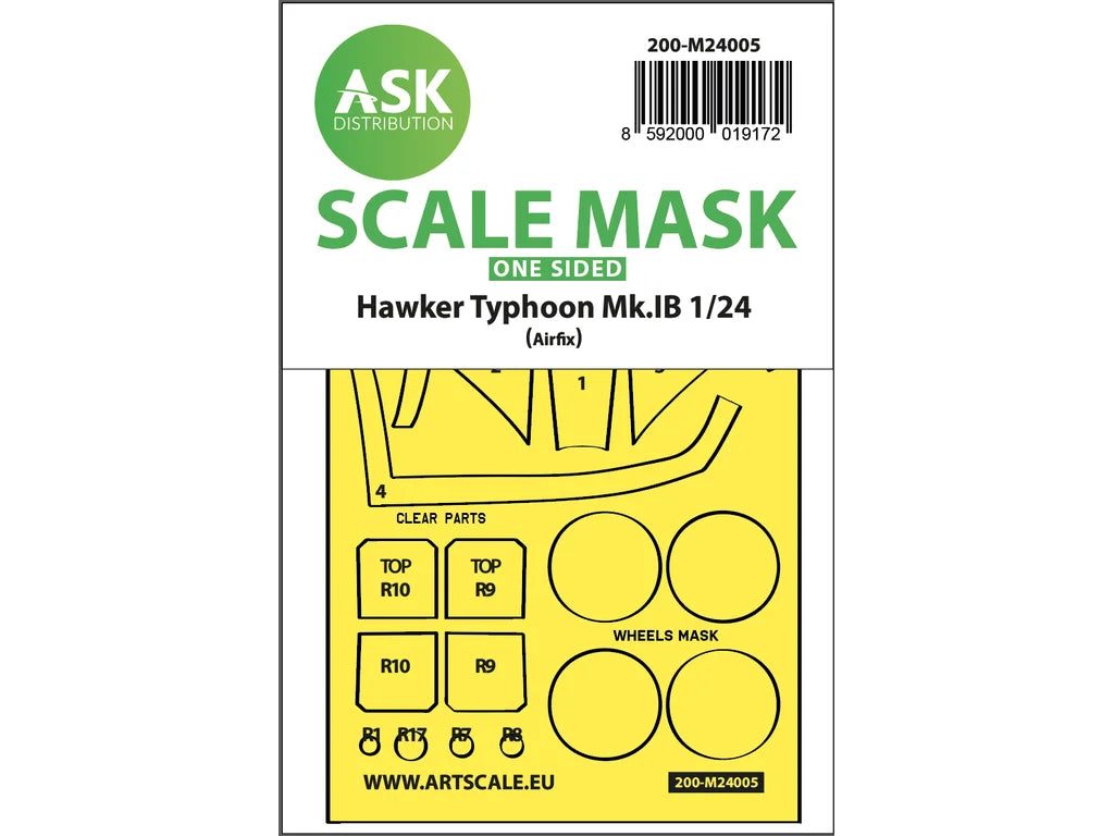 Art Scale Kit M24005 Hawker Typhoon Mk.IB One-Sided Express Masks for Airfix 1/24