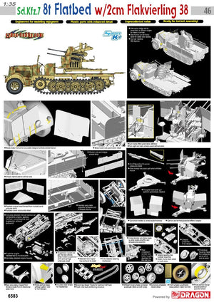 Cyber Hobby 6583 Sd.Kfz.7 8t Halftrack Flatbed w/ 2cm Flak 38 1/35