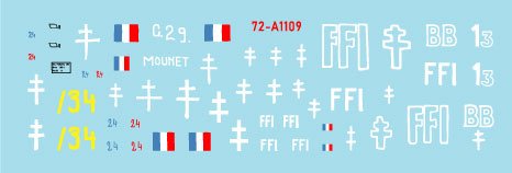 Star Decals 72-A1109 FFI # 2. Re-captured Beute-Panzers. French Resistance - Forces Françaises de l&amp;#39;Intérieur 1/72 – immagine 2