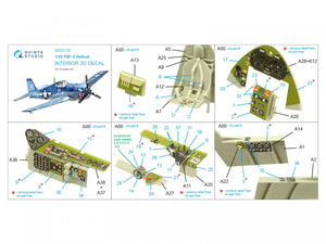 Quinta Studio QD32133 F6F-3 Hellcat 3D-Printed &amp;amp; coloured Interior on decal paper (Trumpeter) 1/32 – imagen 2