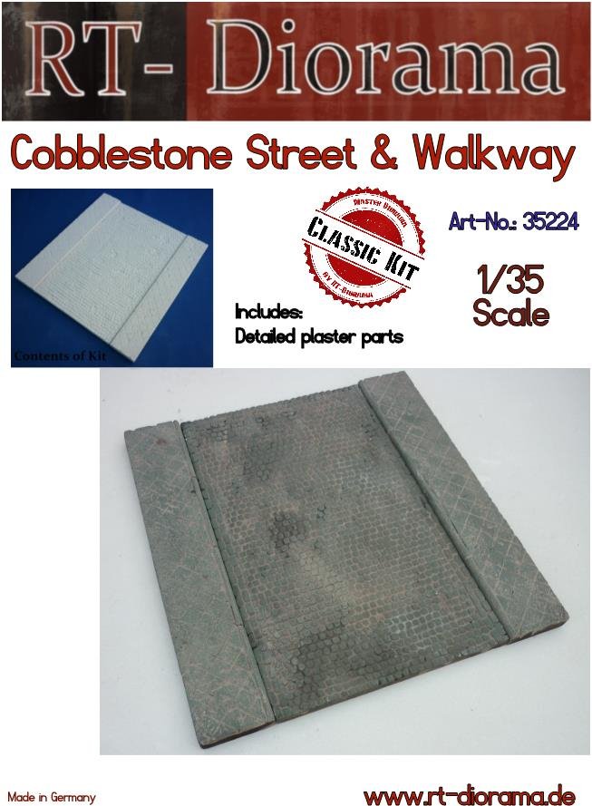 RT-Diorama 35224 Cobblestone Street &amp;amp; Walkway 1/35