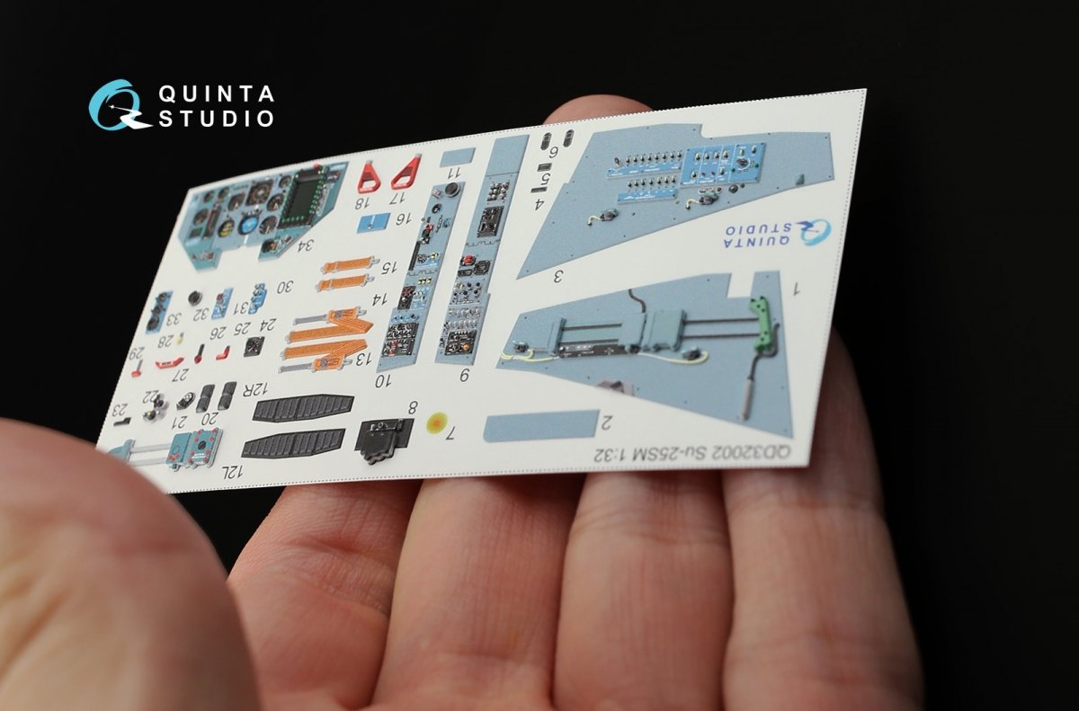 Intérieur imprimé en 3D et coloré sur papier décalcomanie Quinta Studio QD32002 Su-25SM (pour maquette Trumpeter) 1/32 – image 5