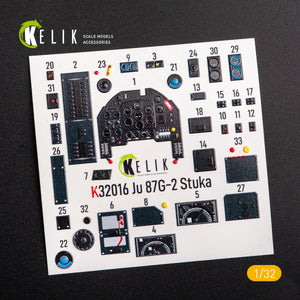 KELIK K32016 JUNKERS JU 87 D/G STUKA - INTERIOR 3D DECAL FOR TRUMPETER KIT 1/32 – immagine 3