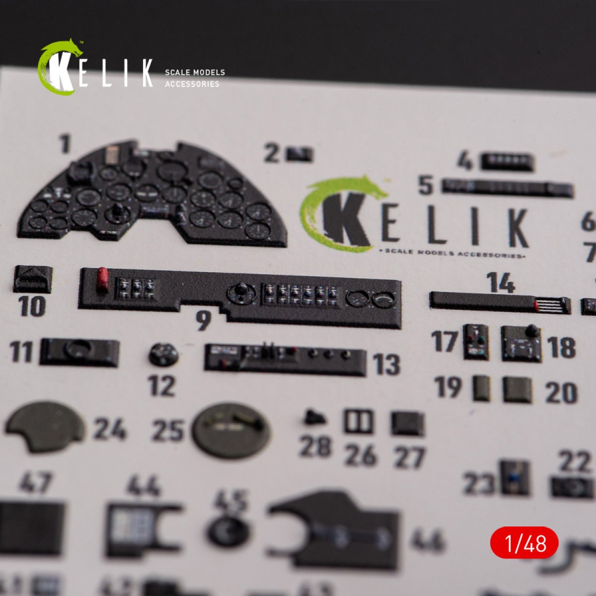 KELIK K48108 P-38F &amp;quot;Lightning&amp;quot; - interior 3D decals for Academy kit 1/48 – immagine 6