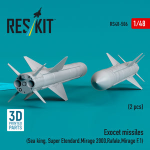 RESKIT RS48-0506 Exocet missiles (2 pcs) (3D Printed) 1/48 – zdjęcie 2