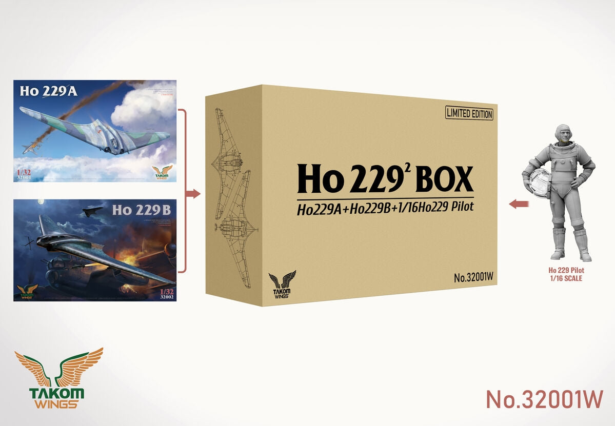 Takom 32001W Coffret Ho 229 - Ho 229A + Ho 229B + Ho 229 Pilot (Edition Limitée) 1/32