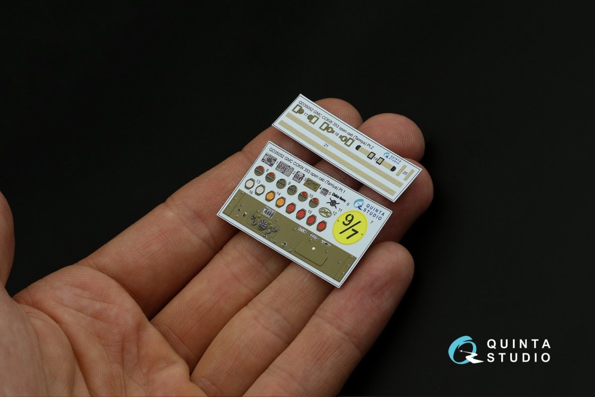 Quinta Studio QD35052 GMC CCKW 353 (open cab) 3D-Printed &amp;amp; coloured Interior on decal paper ( Tamiya ) 1/35 – immagine 9