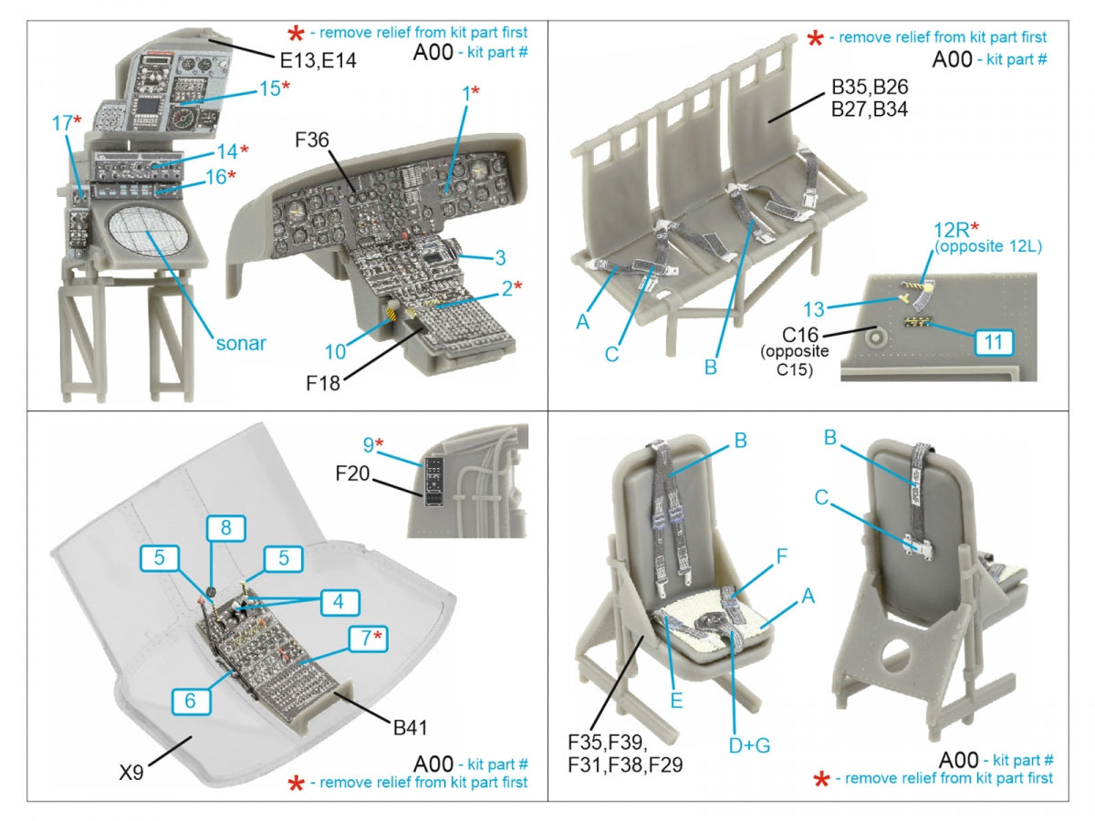 Quinta Studio QD48431 Westland Sea King HU.5 3D-Printed &amp;amp; coloured Interior on decal paper (Airfix) 1/48 – imagen 2