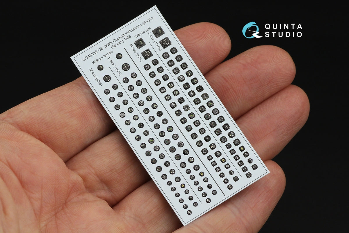 Quinta Studio QD48539 US WWII Cockpit instrument gauges 3D-Printed &amp;amp; coloured Interior on decal paper (All Kits) 1/48 – zdjęcie 4