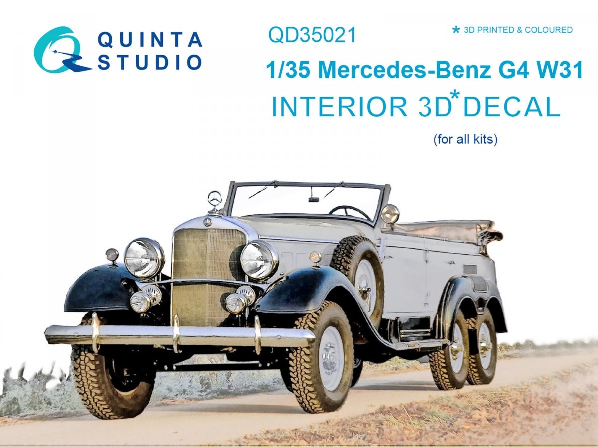 Quinta Studio QD35021 Mercedes-Benz G4 W31 3D-Printed &amp;amp; coloured Interior on decal paper (for all kit) 1/35