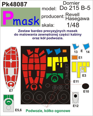 Masque P PK48087 DORNIER DO215B-5 (REVELL/HASEGAWA) (1/48)