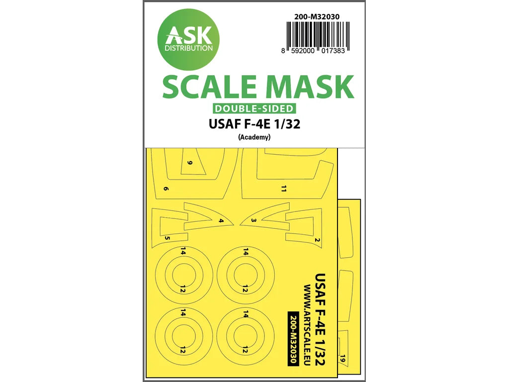 Art Scale Kit M32030 USAF F-4E Phantom Viet-Nam War Double-Sided Mask for Academy 1/32